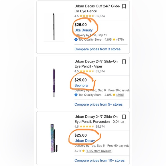 Urban Decay 24/7 Inks Glide-On Eye Pencils with Pouch - Picture 6 of 6